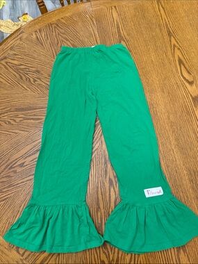 FlowerSak Flower Sak Girls Kids' Green Ruffle Hem Leggings Sz 10